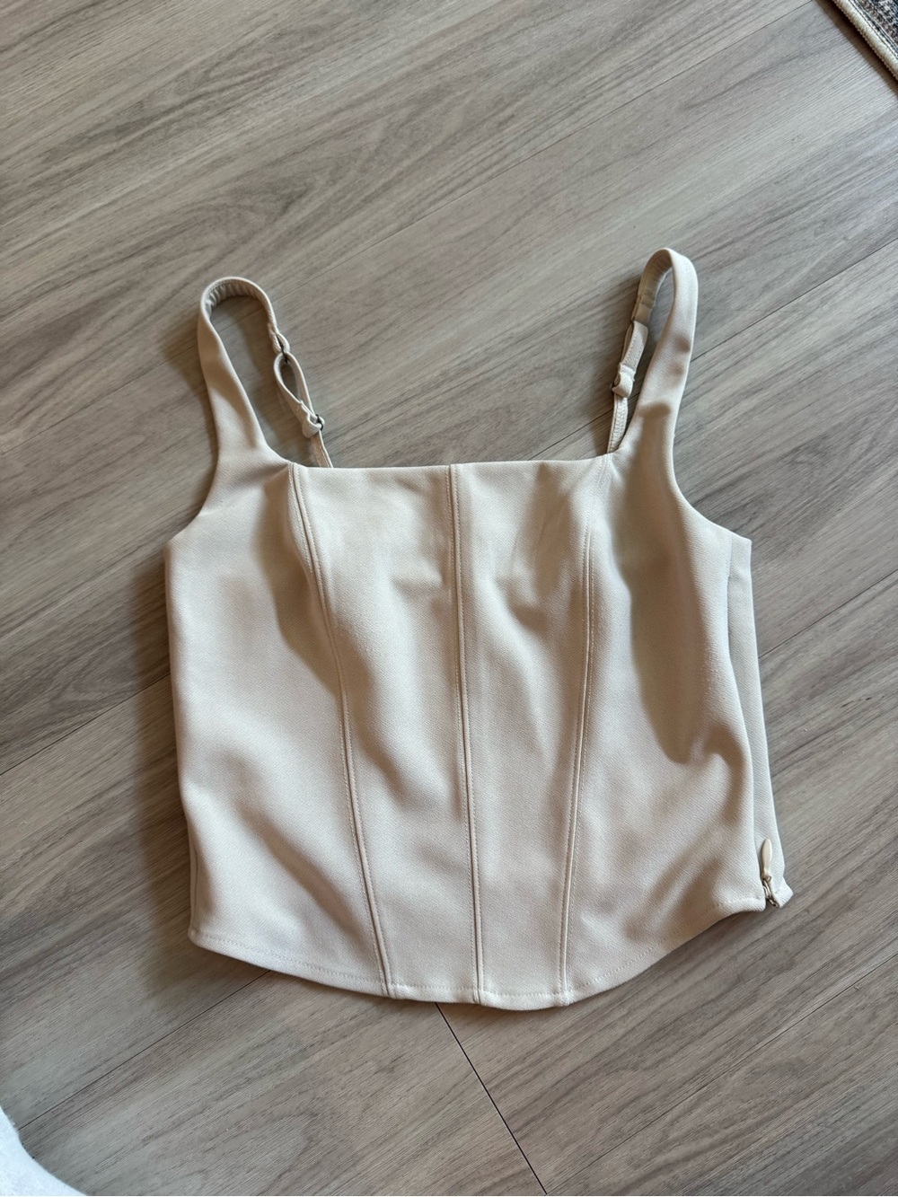 Abercrombie & Fitch Cream Square Neck Crop Top
